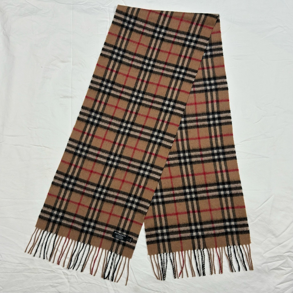 Burberry 100% Cashmere Nova Check Scarf L60” X W12” Made In England